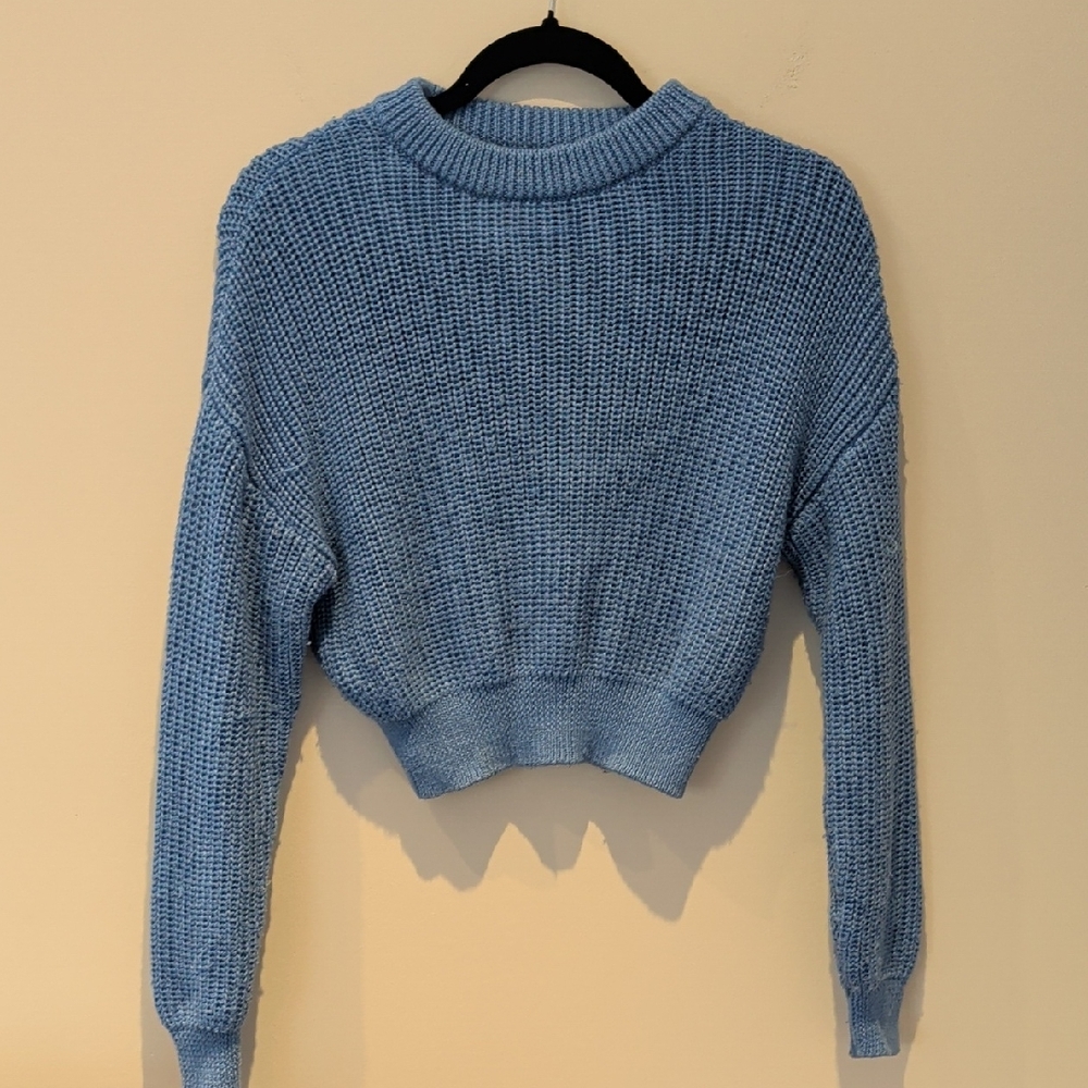 Pull&Bear Light Blue Crew Neck Sweater